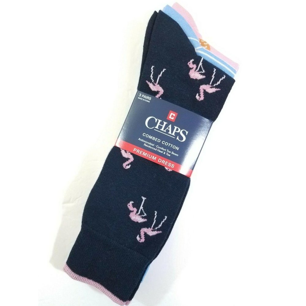 Chaps Premium Mens Socks Flamingo Waves Coconuts